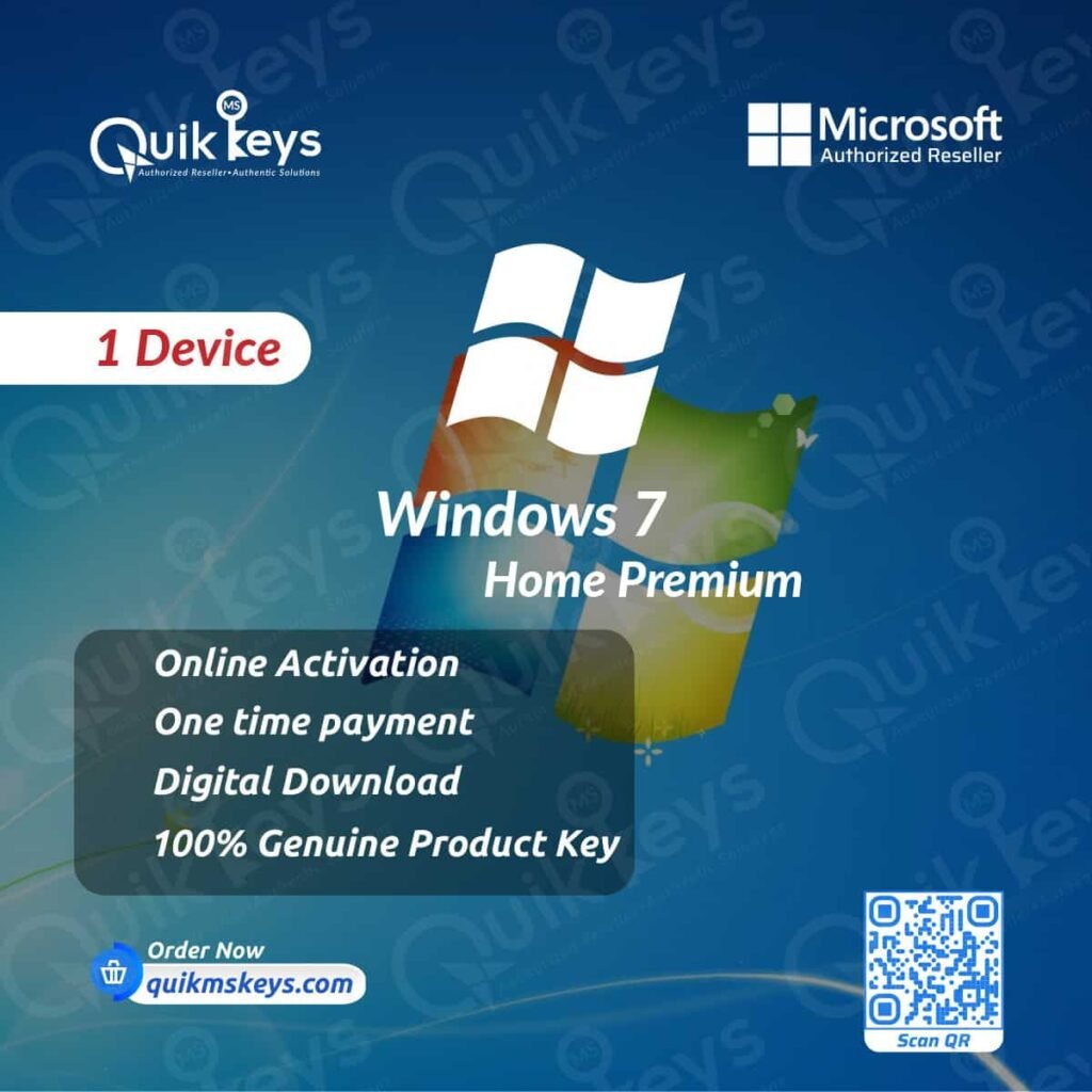 Windows 7 Home Premium Activation Key For Lifetime – 1 PC